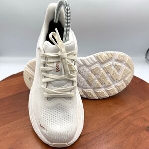 Hoka Arahi 7 Womens Running Shoe Size 6 White Rose Gold Athletic Sneaker 1147851